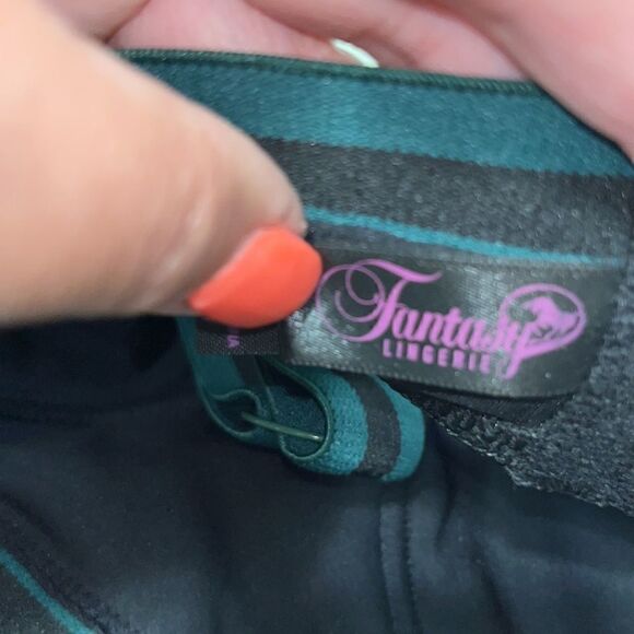 Fantasy Bra Dark Green Black - S/M - Picture 4 of 5